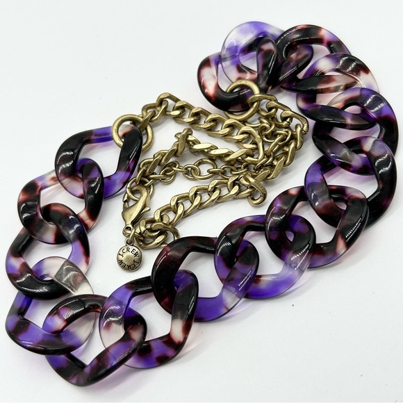 J. Crew Purple Tortoise Link Necklace - Picture 2 of 3